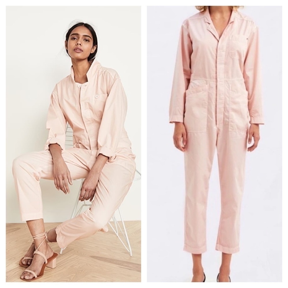 Sundry/ Jumpsuit Boilersuit Long Sleeve Button Cotton Tiny Heart Rosebud 3 L